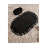 Home Turko Jüt, Hasır, Paspas, Banyo Paspası, Banyo Paspas Takımı Banyo Sepeti, Düzenleyici Banyo Paspası 100 x 200 Siyah-Kırçıllı