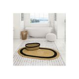 Home Turko Jüt, Hasır, Paspas, Banyo Paspası, Banyo Paspas Takımı Banyo Sepeti, Düzenleyici Banyo Paspası 40 x 60 Jüt-Siyah