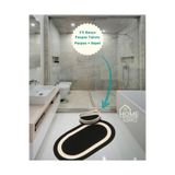 Home Turko Jüt, Hasır, Paspas, Banyo Paspası, Banyo Paspas Takımı Banyo Sepeti, Düzenleyici Banyo Paspası 40 x 60 SİYAH-BEYAZ
