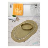 Home Turko Jüt, Hasır, Paspas, Banyo Paspası, Banyo Paspas Takımı Banyo Sepeti, Düzenleyici Banyo Paspası 60 x 100 Bej
