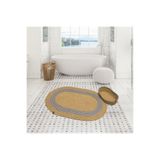 Home Turko Jüt, Hasır, Paspas, Banyo Paspası, Banyo Paspas Takımı Banyo Sepeti, Düzenleyici Banyo Paspası 60 x 100 Jüt-Gri