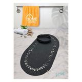 Home Turko Jüt, Hasır, Paspas, Banyo Paspası, Banyo Paspas Takımı Banyo Sepeti, Düzenleyici Banyo Paspası 60 x 90 Antrasit