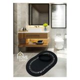 Home Turko Jüt, Hasır, Paspas, Banyo Paspası, Banyo Paspas Takımı Banyo Sepeti, Düzenleyici Banyo Paspası 80 x 100 Siyah