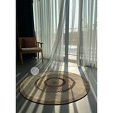 Home Turko Jüt Kilim, Paspas, Mutfak Halısı, Banyo Paspası, Kilim, Halı, Oturma Odası Halısı, Balkon Paspası - Kahverengi - 120 x 120 cm