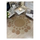 Home Turko JÜT PAPATYA KIRÇIL DESENLİ DESENLİ ÇİFT TARAFLI KİLİM EL DOKUMASI HALI EV EŞYASI HEDİYELİK 200 x 200 HASIR-BEYAZKIRÇIL