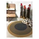 Home Turko Jüt Paspas, Kilim, Halı, Kapı Önü Paspas, Yuvarlak Paspas, Mutfak Paspası, Banyo Paspası, 80 x 80 AntrasitJütşerit