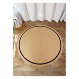 Home Turko Jüt Paspas, Kilim, Halı, Kapı Önü Paspas, Yuvarlak Paspas, Mutfak Paspası, Banyo Paspası, Hediyelik 110 x 110 JÜT-SİYAHŞERİT