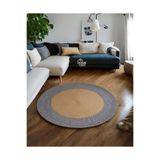 Home Turko Jüt Paspas, Kilim, Halı, Kapı Önü Paspas, Yuvarlak Paspas, Mutfak Paspası, Banyo Paspası, Hediyelik 200 x 200 GRİ KIRÇIL-JÜT