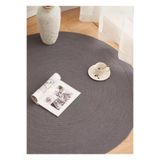Home Turko Jüt Paspas, Kilim, Halı, Kapı Önü Paspas, Yuvarlak Paspas, Mutfak Paspası, Banyo Paspası, Hediyelik 80 x 80 antrasit
