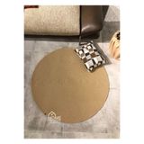 Home Turko Jüt Paspas, Kilim, Halı, Kapı Önü Paspas, Yuvarlak Paspas, Mutfak Paspası, Banyo Paspası, Hediyelik 80 x 80 Bej