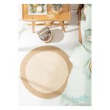 Home Turko Jüt Paspas, Kilim, Halı, Kapı Önü Paspas, Yuvarlak Paspas, Mutfak Paspası, Banyo Paspası, Hediyelik 80 x 80 Hasır-Bej