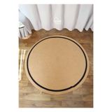Home Turko Jüt Paspas, Kilim, Halı, Kapı Önü Paspas, Yuvarlak Paspas, Mutfak Paspası, Banyo Paspası, Hediyelik 80 x 80 JÜT-SİYAHŞERİT