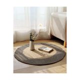 Home Turko Jüt Paspas, Kilim, Halı, Kapı Önü Paspas, Yuvarlak Paspas, Mutfak Paspası, Banyo Paspası, Hediyelik 80 x 80 SİYAH KIRÇIL-JÜT
