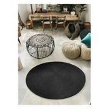 Home Turko Jüt Paspas, Kilim, Halı, Kapı Önü Paspas, Yuvarlak Paspas, Mutfak Paspası, Banyo Paspası, Hediyelik 80 x 80 Siyah