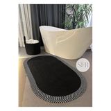 Home Turko Jüt, Sepetli Banyo, Mutfak, Balkon Paspas takımı, Mutfak Halısı, Banyo Paspası, Yıkanabilir Paspas 60 x 120 Siyah