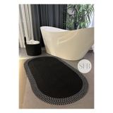 Home Turko Jüt, Sepetli Banyo, Mutfak, Balkon Paspas takımı, Mutfak Halısı, Banyo Paspası, Yıkanabilir Paspas 80 x 100 Siyah
