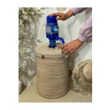 Home Turko Kapaklı Damacana Kılıfı, Damacana Sepeti, Damacana Kutusu, Bohem Damacana Kılıfı, Hediyelik Ev Eşya Hasır - Beyaz