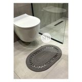 Home Turko Klozet Önü Paspası 40x60cm, Banyo Paspası, Küçük Paspas, Klozet Paspas, Vintage Paspas, Bohem Paspas Gri