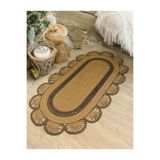 Home Turko Moderin Hasır, Jüt Desenli, Naturel - Jüt Dekoratif Kilim, Paspas, Banyo Paspası, Balkon Paspası 60 x 100 Hasır Jüt Siyah