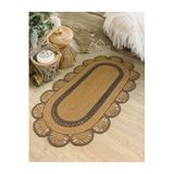 Home Turko Moderin Hasır, Jüt Desenli, Naturel - Jüt Dekoratif Kilim, Paspas, Banyo Paspası, Balkon Paspası 60 x 90 Hasır Jüt Siyah