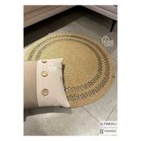 Home Turko Moderin, Hasır, Jüt Desenli, Naturel, Jüt Dekoratif, Kilim, Salon,mutfak Halısı Hediyelik, Ev Eşyası 120 x 120 Hasır, NAYLA-B1-120X120