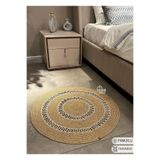 Home Turko Moderin, Hasır, Jüt Desenli, Naturel, Jüt Dekoratif, Kilim, Salon,mutfak Halısı Hediyelik, Ev Eşyası 140 x 140 Hasır, NAYLA-R1-140X140