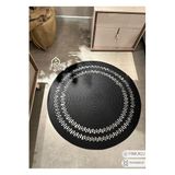 Home Turko Moderin, Hasır, Jüt Desenli, Naturel, Jüt Dekoratif, Kilim, Salon,mutfak Halısı Hediyelik, Ev Eşyası 140 x 140 Siyah