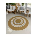 Home Turko Moderin, Hasır, Jüt Desenli, Naturel, Jüt Dekoratif, Kilim, Salon,mutfak Halısı Hediyelik, Ev Eşyası 150 x 150 JÜT