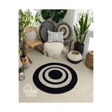 Home Turko Moderin, Hasır, Jüt Desenli, Naturel, Jüt Dekoratif, Kilim, Salon,mutfak Halısı Hediyelik, Ev Eşyası 200 x 200 SİYAH