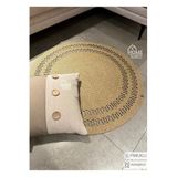 Home Turko Moderin, Hasır, Jüt Desenli, Naturel, Jüt Dekoratif, Kilim, Salon,mutfak Halısı Hediyelik, Ev Eşyası 90 x 90 Hasır, NAYLA-B1-90X90