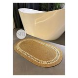 Home Turko Moderin, Hasır, Jüt, Naturel, Jüt Dekoratif, Kilim, Banyo, Salon, Mutfak Halısı Hediyelik, Ev Eşyası 60 x 90 Bej Desenli