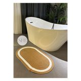 Home Turko Moderin, Hasır, Jüt, Naturel, Jüt Dekoratif, Kilim, Banyo, Salon, Mutfak Halısı Hediyelik, Ev Eşyası 80 x 100 Beyaz şerit