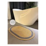 Home Turko Moderin, Hasır, Jüt, Naturel, Jüt Dekoratif, Kilim, Banyo, Salon, Mutfak Halısı Hediyelik, Ev Eşyası 80 x 150 Gri Desenli