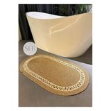Home Turko Moderin, Hasır, Jüt, Naturel, Jüt Dekoratif, Kilim, Banyo, Salon, Mutfak Halısı Hediyelik, Ev Eşyası 80 x 200 Bej Desenli