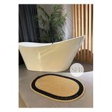 Home Turko Moderin, Hasır, Jüt, Naturel, Jüt Dekoratif, Kilim, Banyo, Salon, Mutfak Halısı Hediyelik, Ev Eşyası 80 x 200 Siyah Desenli