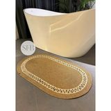 Home Turko Moderin, Hasır, Jüt, Naturel, Jüt Dekoratif, Kilim, Banyo, Salon, Mutfak Halısı Hediyelik, Ev Eşyası - Bej - 60 x 90 cm