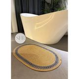 Home Turko Moderin, Hasır, Jüt, Naturel, Jüt Dekoratif, Kilim, Banyo, Salon, Mutfak Halısı Hediyelik, Ev Eşyası - Gri - 60 x 120 cm