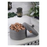Home Turko Moderin, Jüt, Hasır Kapaklı Sepet, El Dokuması, Çok Amaçlı Depolama Mutfak Sepeti, Banyo Sepeti, ANTRASİT