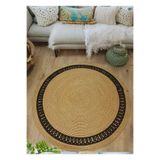 Home Turko Moderin,Hasır/Jüt. Desenli, Dekoratif, Kilim, Salon,mutfak Halısı. Çeyizlik, Hediyelik, Ev Eşyası 100 x 100 siyah-02