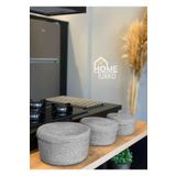 Home Turko Modern, Jüt, Hasır, Sepet Takımı, 3'lü Sepet, El Dokuması, Mutfak Sepeti, Düzenleyici, Organizer Gri