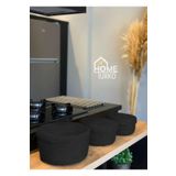 Home Turko Modern, Jüt, Hasır, Sepet Takımı, 3'lü Sepet, El Dokuması, Mutfak Sepeti, Düzenleyici, Organizer Siyah