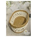 Home Turko Natural, Jüt, Desenli, Sepet, Dolap Içi, Çocuk Odası, Düzenleyici, Saklama Sepeti, Ekmek Sepeti, Hasır-Bej