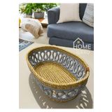 Home Turko Natural, Jüt, Desenli, Sepet, Dolap Içi, Çocuk Odası, Düzenleyici, Saklama Sepeti, Ekmek Sepeti, Hasır-Gri