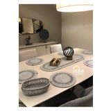 Home Turko Naturel, Jüt, Hasır, Supla, Sepet, Ekmek Sepeti, Amerikan Servis Takımı, 6 Supla, 1 Sepet, 1 Runner Gri
