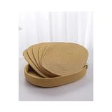 Home Turko Supla Takımı, Doğal Jüt, Desenli, Hasır, Amerikan Servis Takımı, Tabak Altlığı, Ekmek Sepetli Jüt 30 x 40
