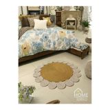 Home Turko Yıkanabillir, Çift Taraflı, Papatya Desenli, Bohem Tarzı Hasır/Jüt, Kilim, Halı. Modern, Ev Eşyası 150 x 150 Hasır-Kırçıl