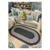 Home Turko Yıkanabillir,Çift Taraflı, Papatya Desenli, Bohem Tarzı Hasır/Jüt, Kilim, Halı. Modern, Ev Eşyası 80 x 150 antrasit-gri