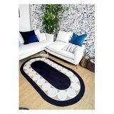Home Turko Yıkanabillir,Çift Taraflı, Papatya Desenli, Bohem Tarzı Hasır/Jüt, Kilim, Halı. Modern, Ev Eşyası 80 x 150 lacivert-beyaz