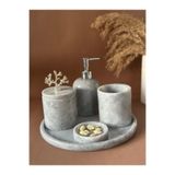 Home Umut mermer Ultra lüks gri 5li banyo seti