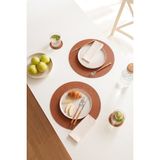 Home Wave 2'li Taba/gri Renk Suni Deri Amerikan Servis Ø 36 cm